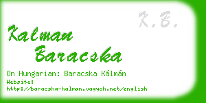kalman baracska business card