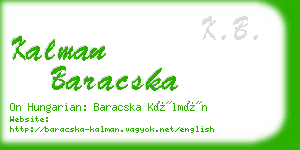 kalman baracska business card